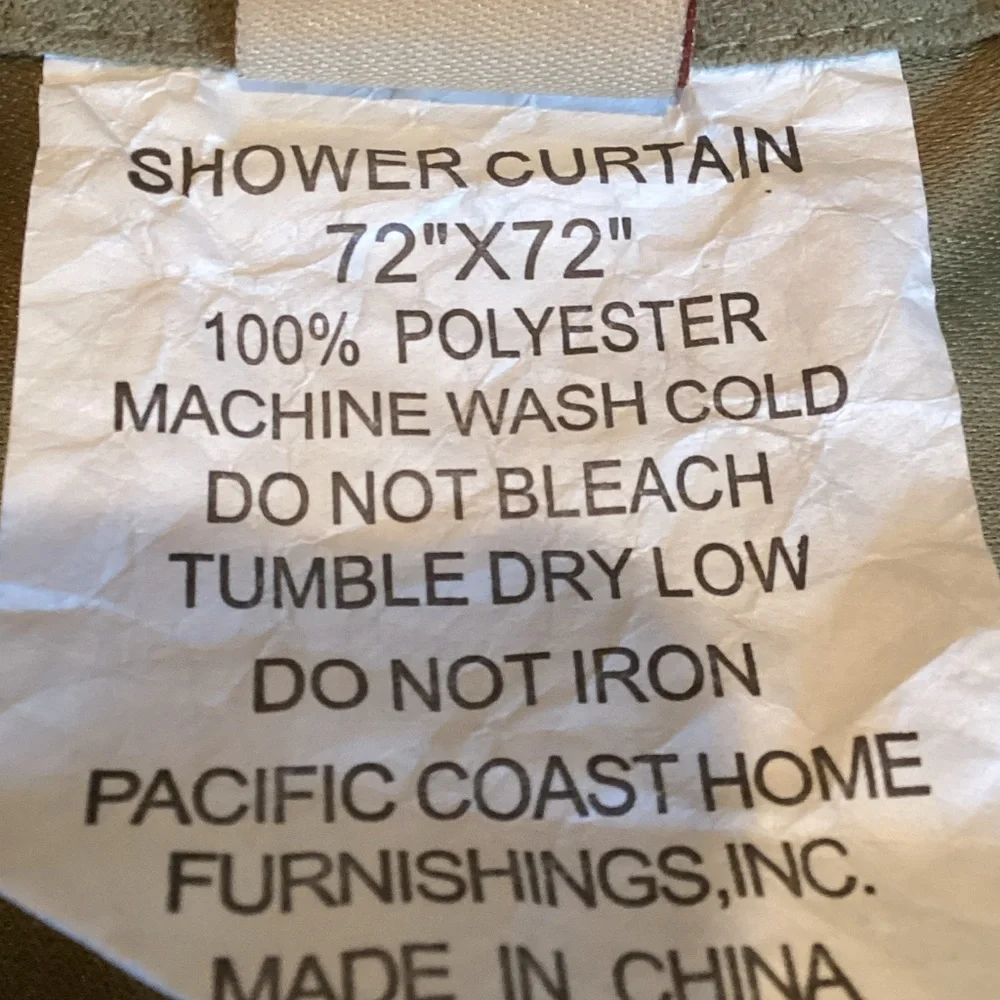EUC shower curtain with hooks